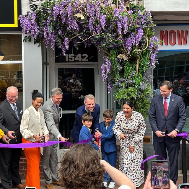 Congratulations to our good friends @hoteltrundle on the opening of @theflutterwing! We love the space (and your logo, too. 😉) Book a staycation and use the QR codes around to learn the story of this historic #columbiasc building. 💜 #boutiquehotel #columbiascsmallbusiness #colasc #ribboncutting #mainstcolasc